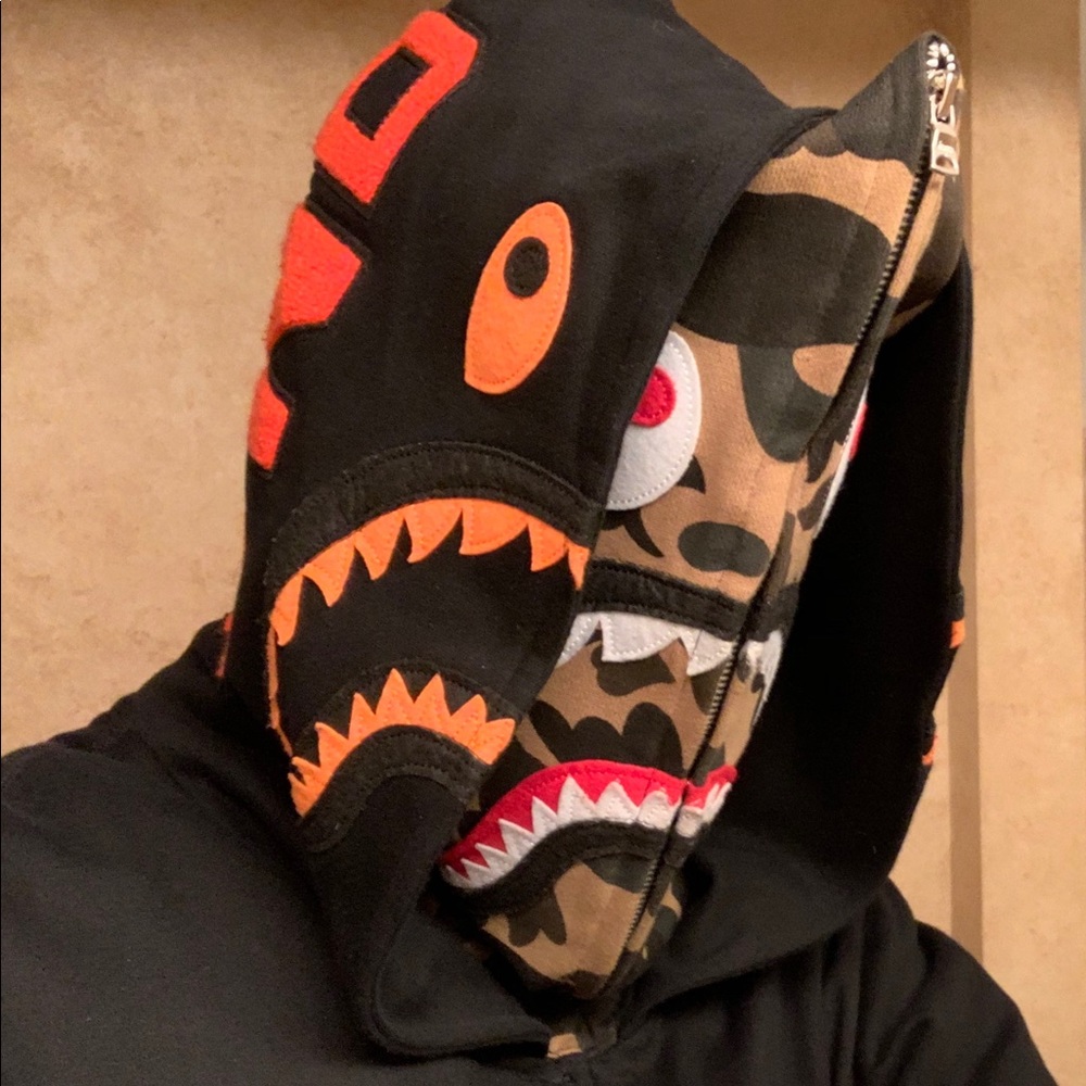 BAPE/Undefeated Double shark face full zip hoodie